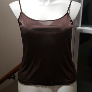 Sleek chocolate cami with adjustable straps